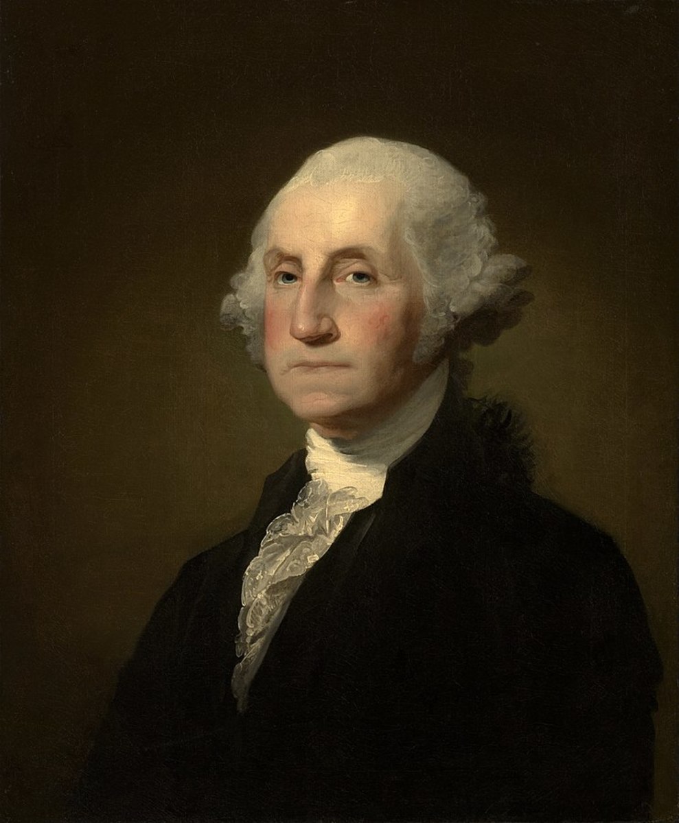 Portrait of George Washington by Gilbert Stuart.