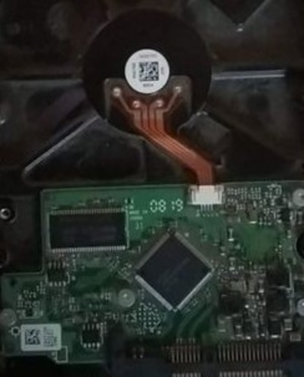 Underneath of a HDD. Don't forget to wipe off the dust on them when cleaning your PC.