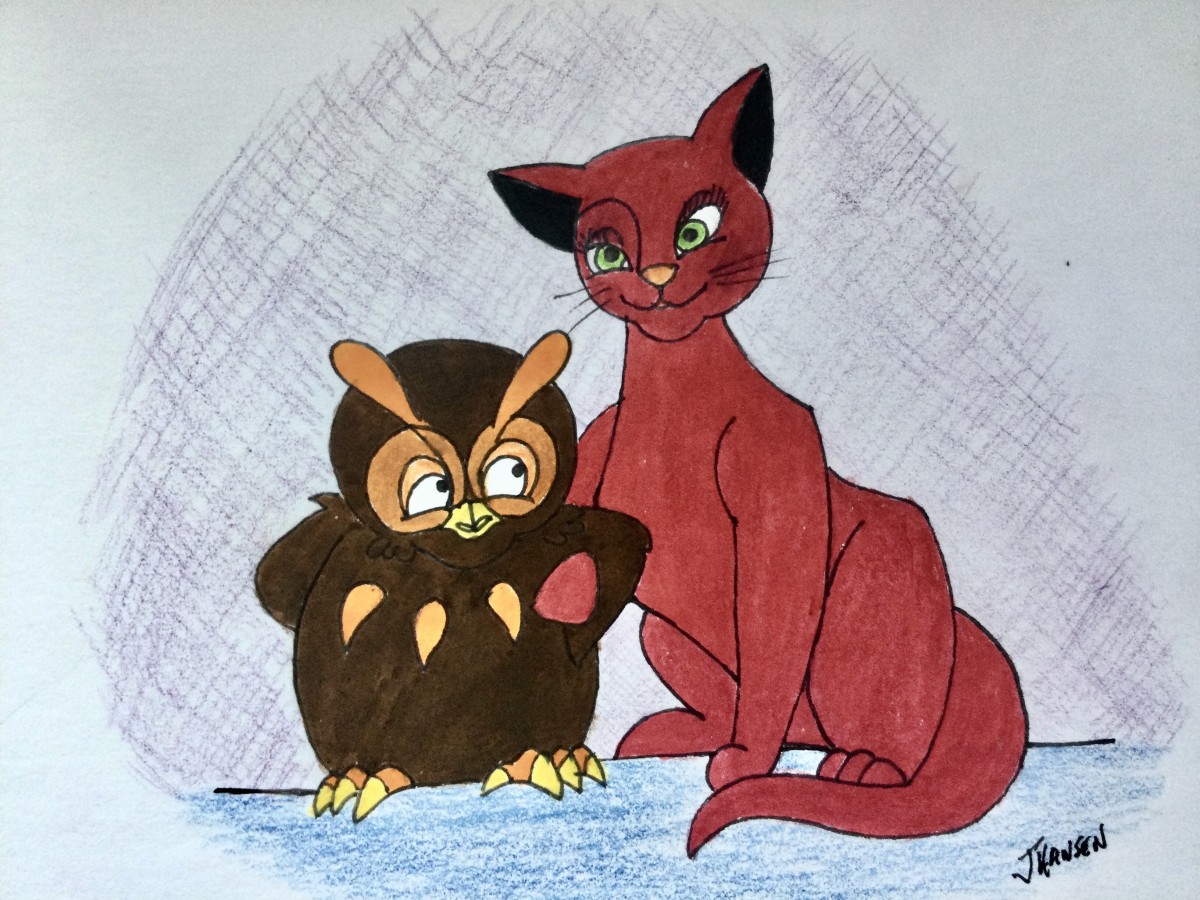 My improved drawing of The Owl and the Pussycat