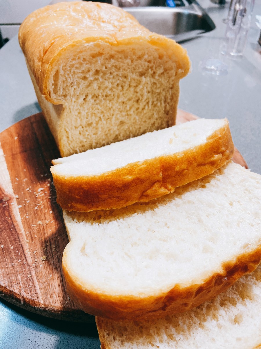 My homemade loaf of white bread. 