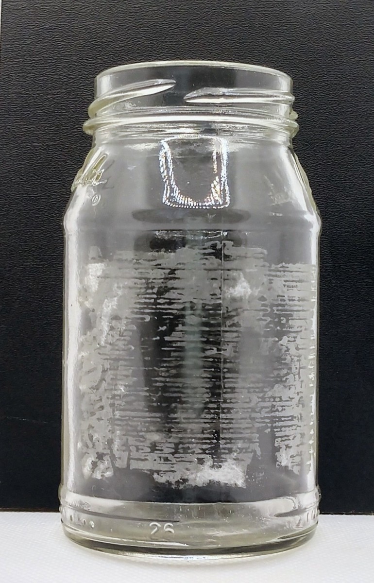 Jar with label glue residue