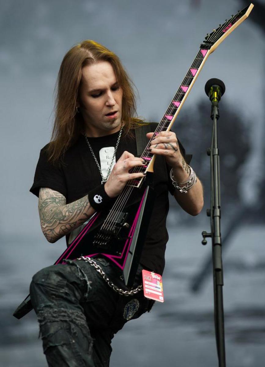 Alexi "Wildchild" Laiho, rhythm and lead guitarist of the band Children of Bodom active since 1993. 