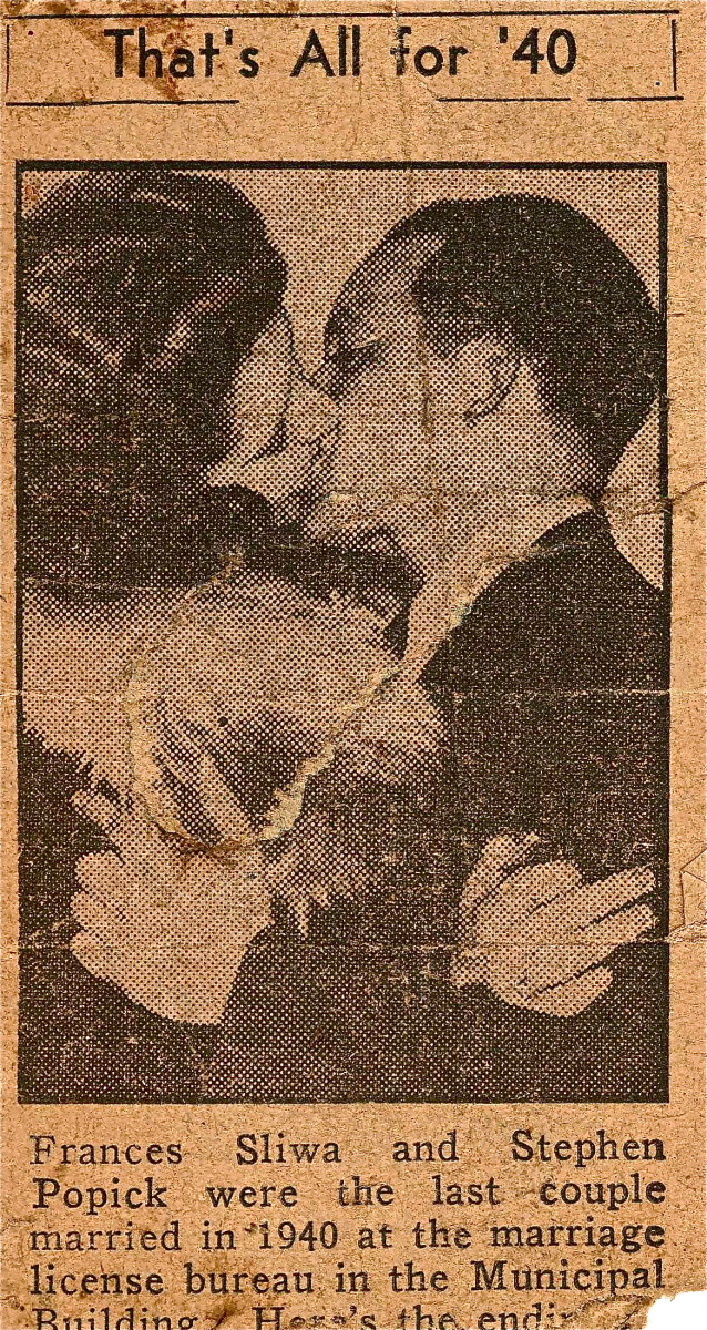 Photograph of my parents appeared in the New York Daily News on New Year's Day surprising my grandparents!