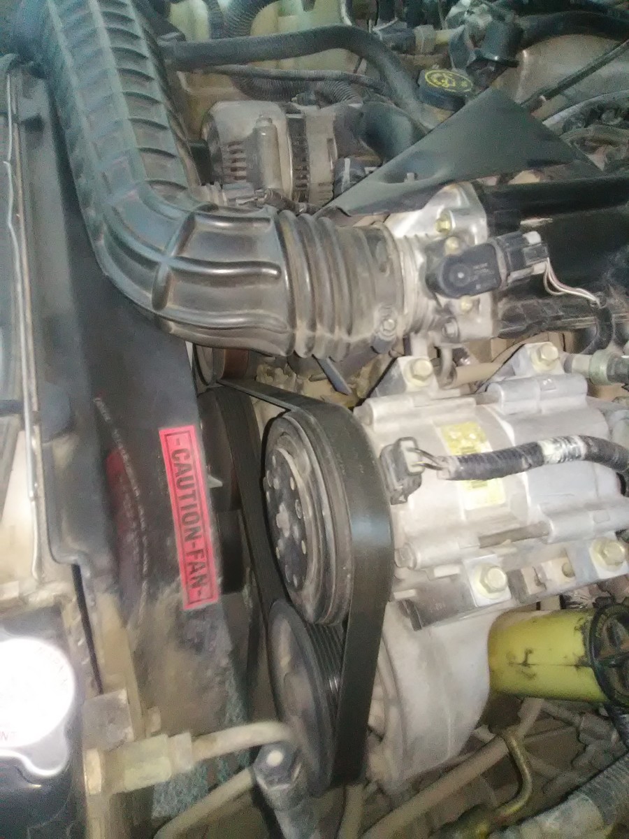 The timing chain or belt is located at the front of the engine.