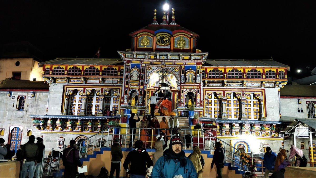Temple of Lord Badrinath : 30.7433 degrees North, 79.4938 degrees East. 
