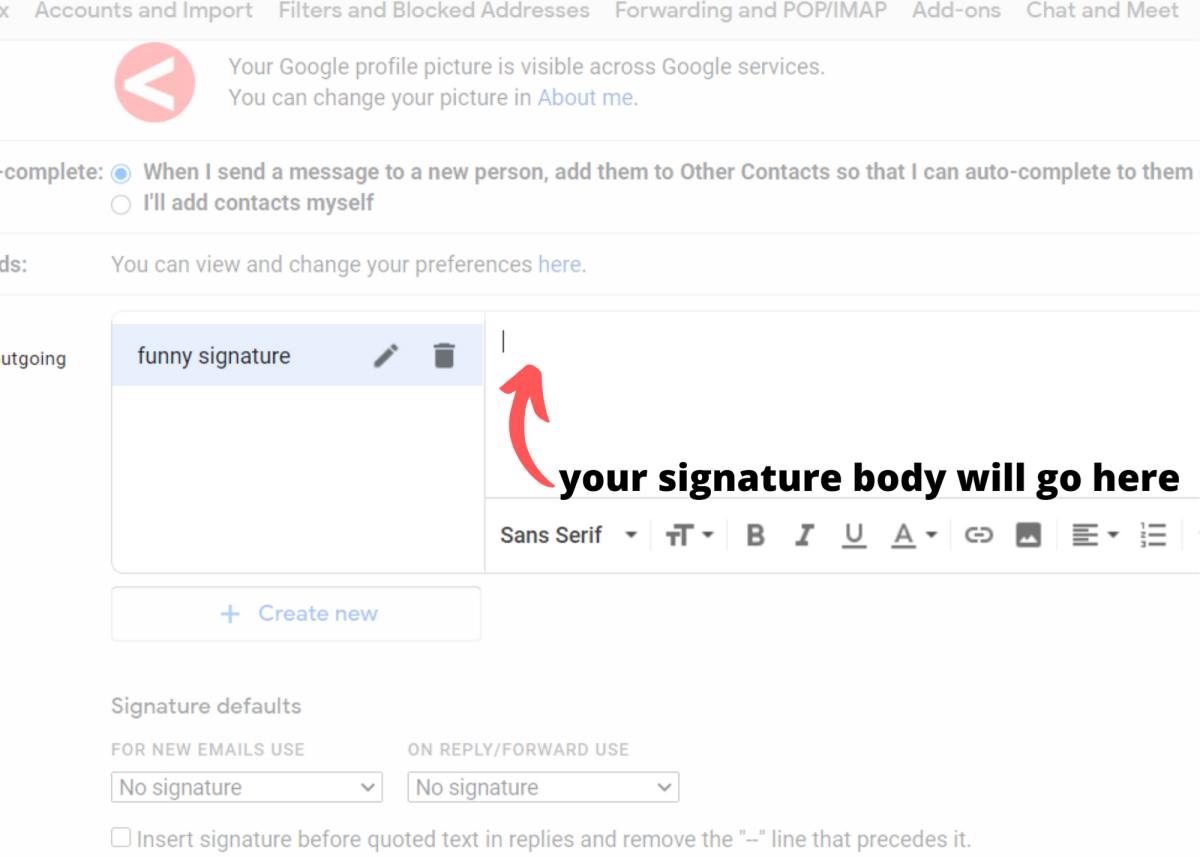 gmail not letting me create email signature picture