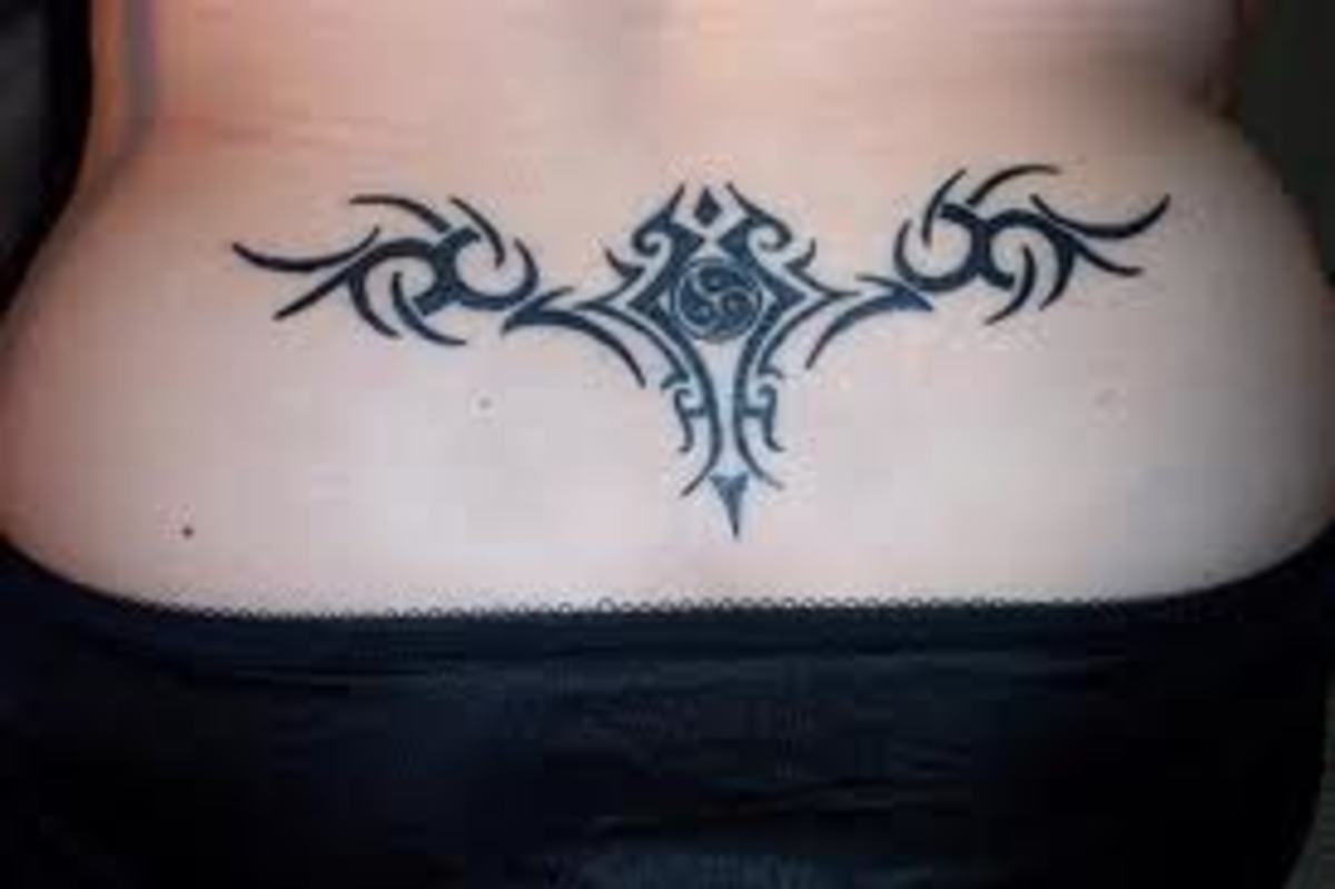 This tattoo is placed on the lower back, a popular area for women to get a tattoo.
