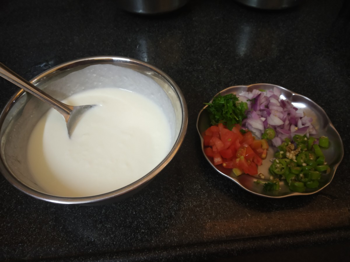 curd and veggies