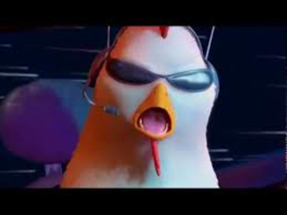 Chicken Little portrayed as the superhero in his own movie