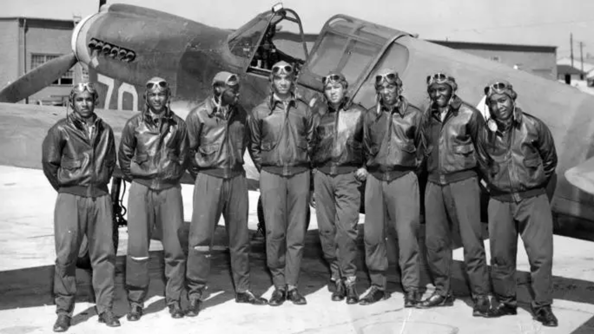 Lt. Col. Luke J. Weathers, Jr. was one of the Tuskegee Airmen. He was an American fighter pilot, just like the men pictured in this photo.