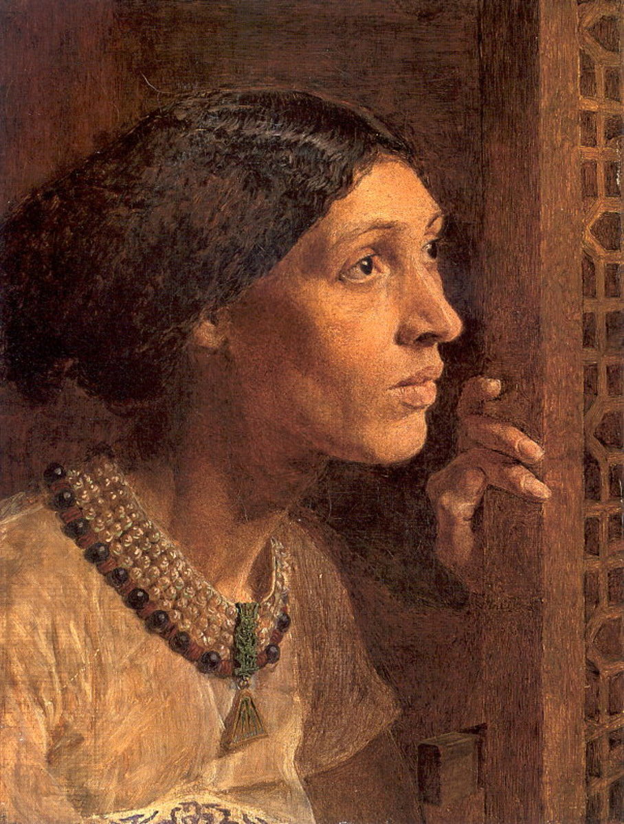Fanny Eaton in "The Mother of Sisera" Looked out a Window by  painter Albert Joseph Moore 