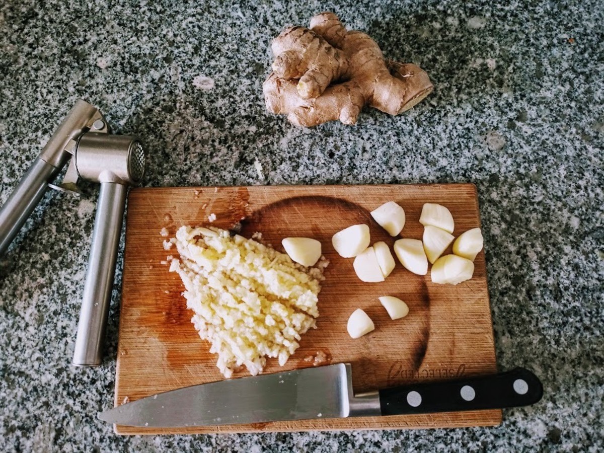 prep the garlic and ginger
