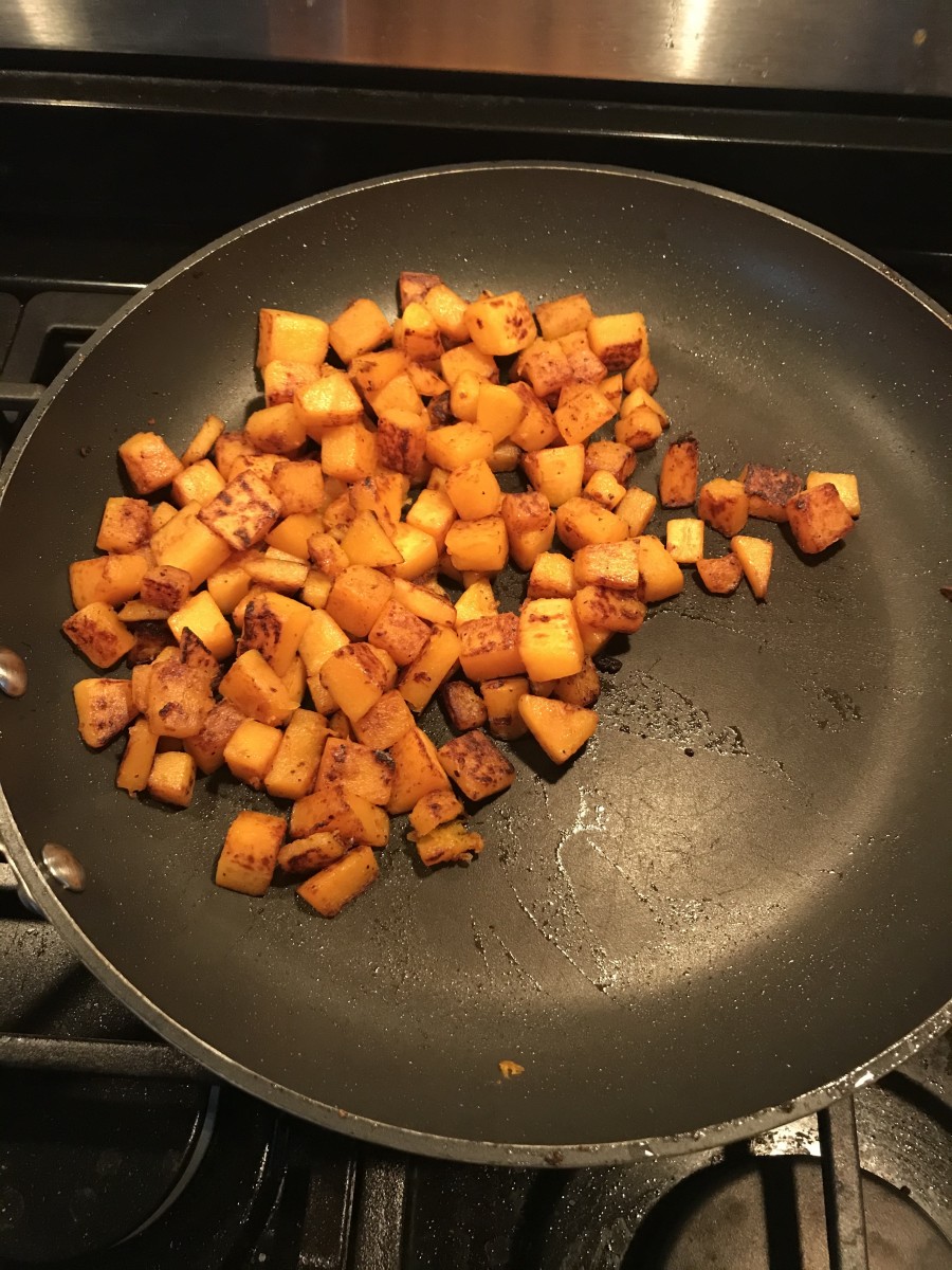Cook the butternut squash in bacon grease.