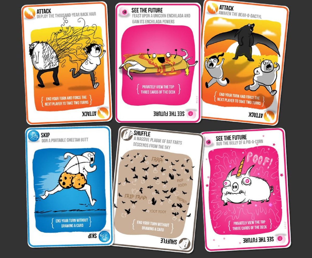 Exploding Kittens action cards