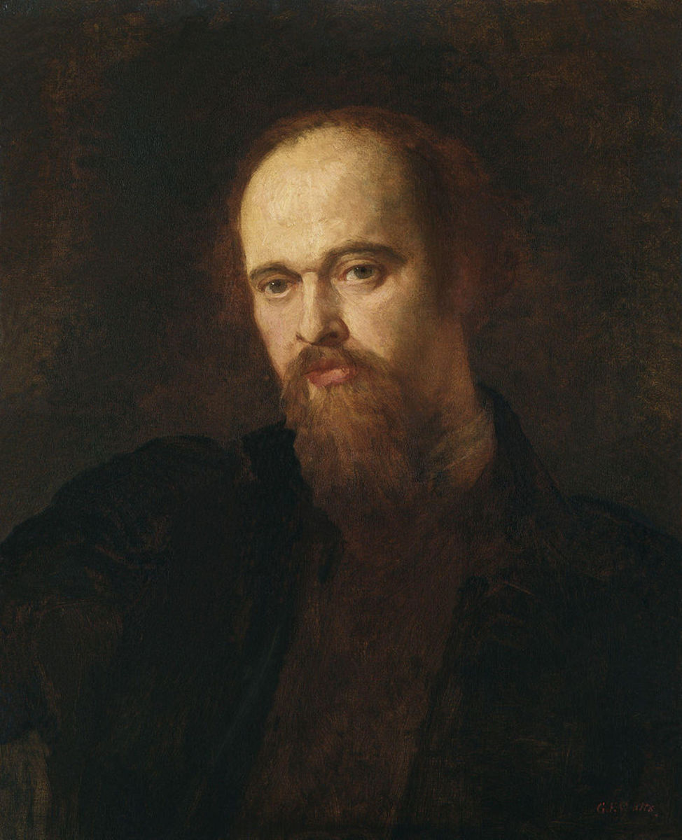 Portrait of Pre-Raphaelite artist Dante Gabriel Rossetti in later years by artist George Frederic Watts