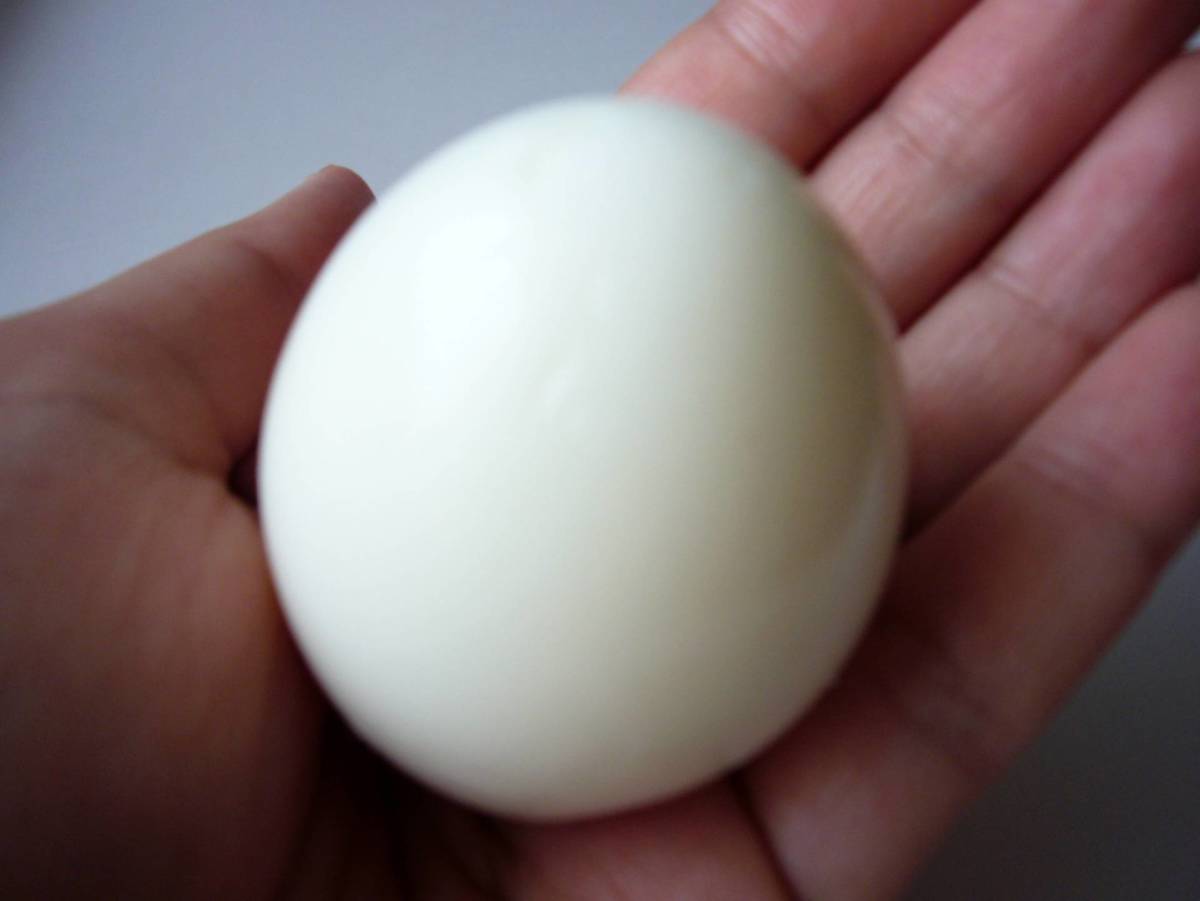 A perfectly peeled hard-boiled egg.  (Photo by Loren Akten)
