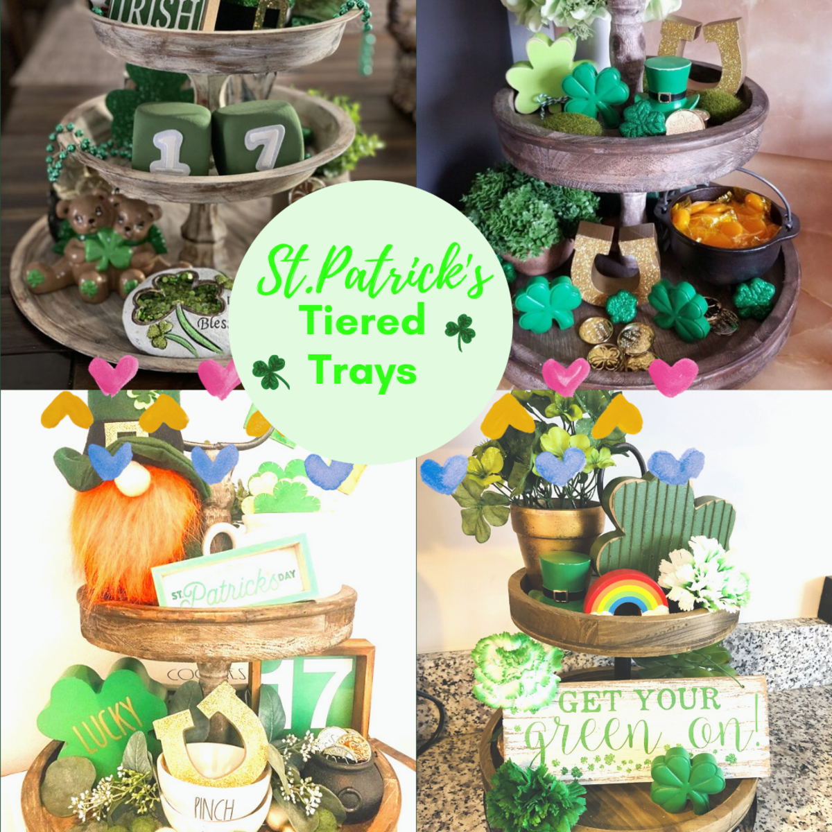 30+ St Patricks Day Tiered Tray Decor Ideas to Bring the Luck to your Home