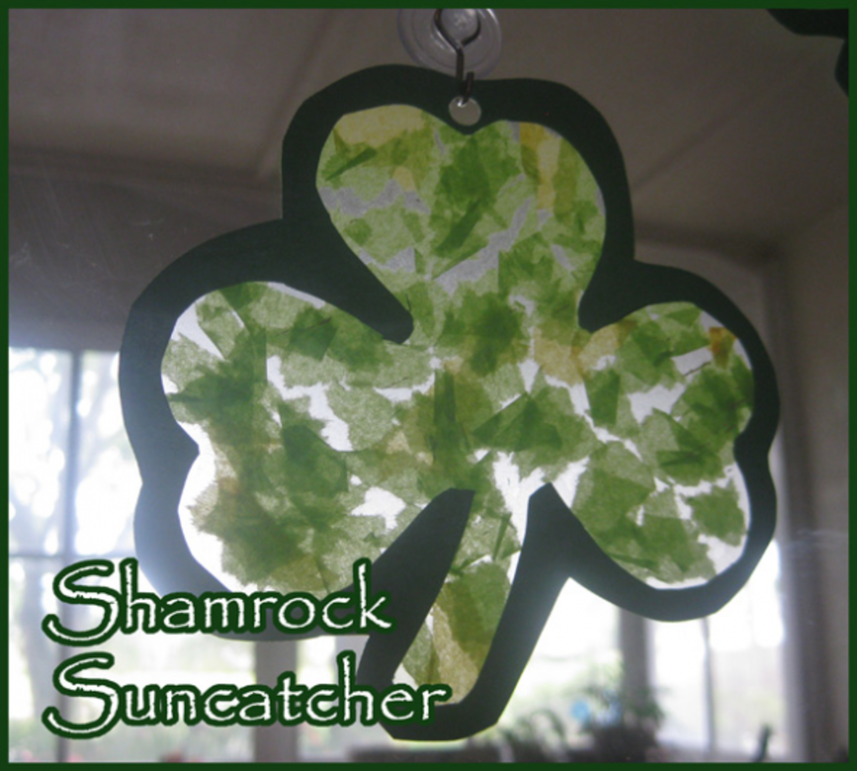 Shamrock Suncatchers St Patricks Day Craft for Kids