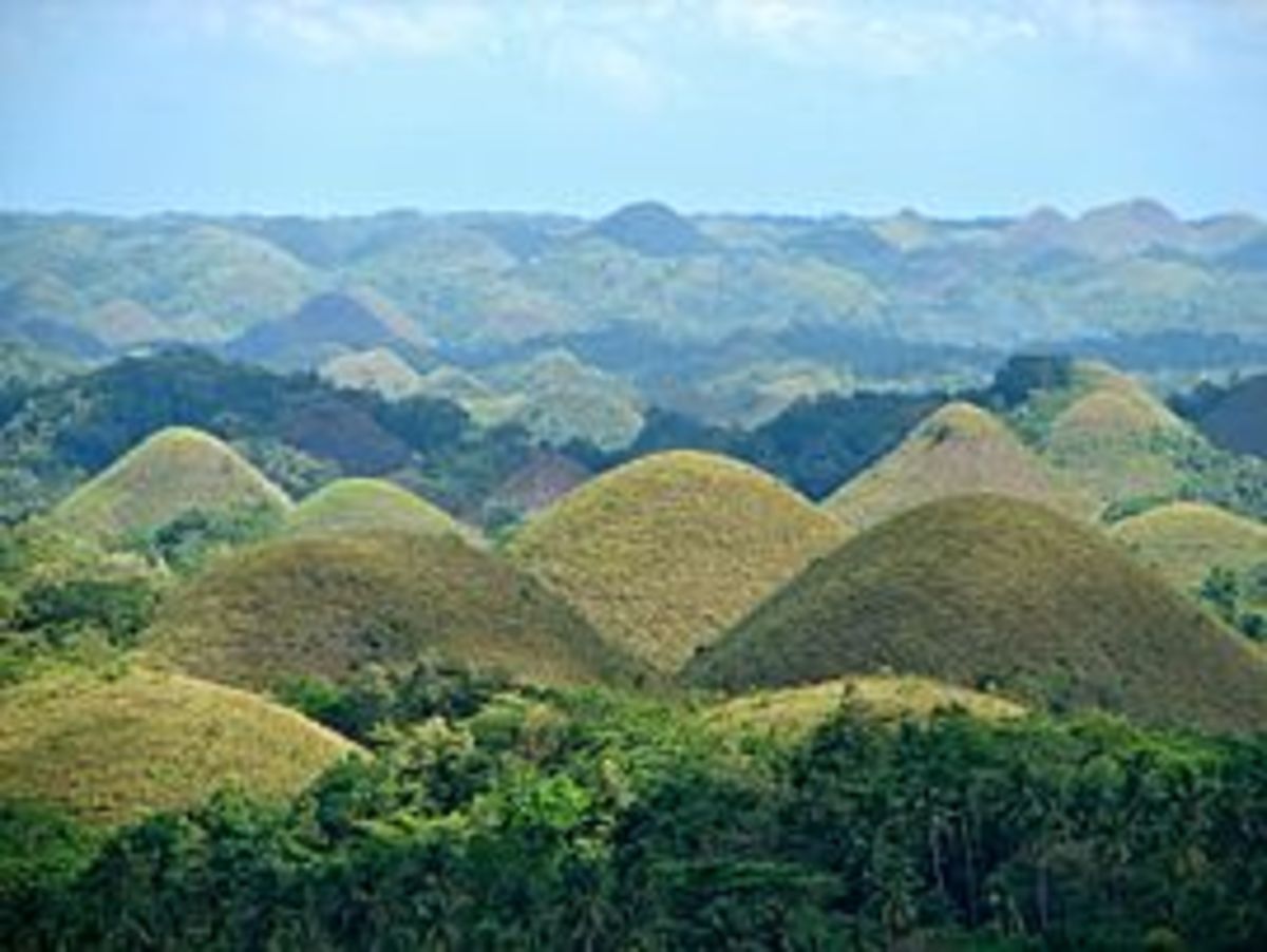 The chocolate hills are a tourist attraction in Bohol, Philippines. One wonders if a community of kapres live here.