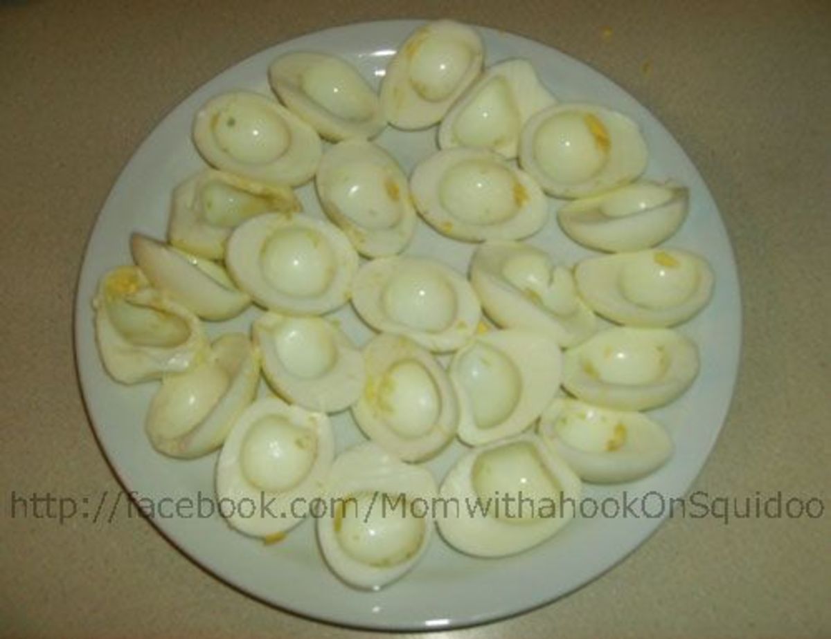 Hard-boiled egg-white halves for stuffed eggs