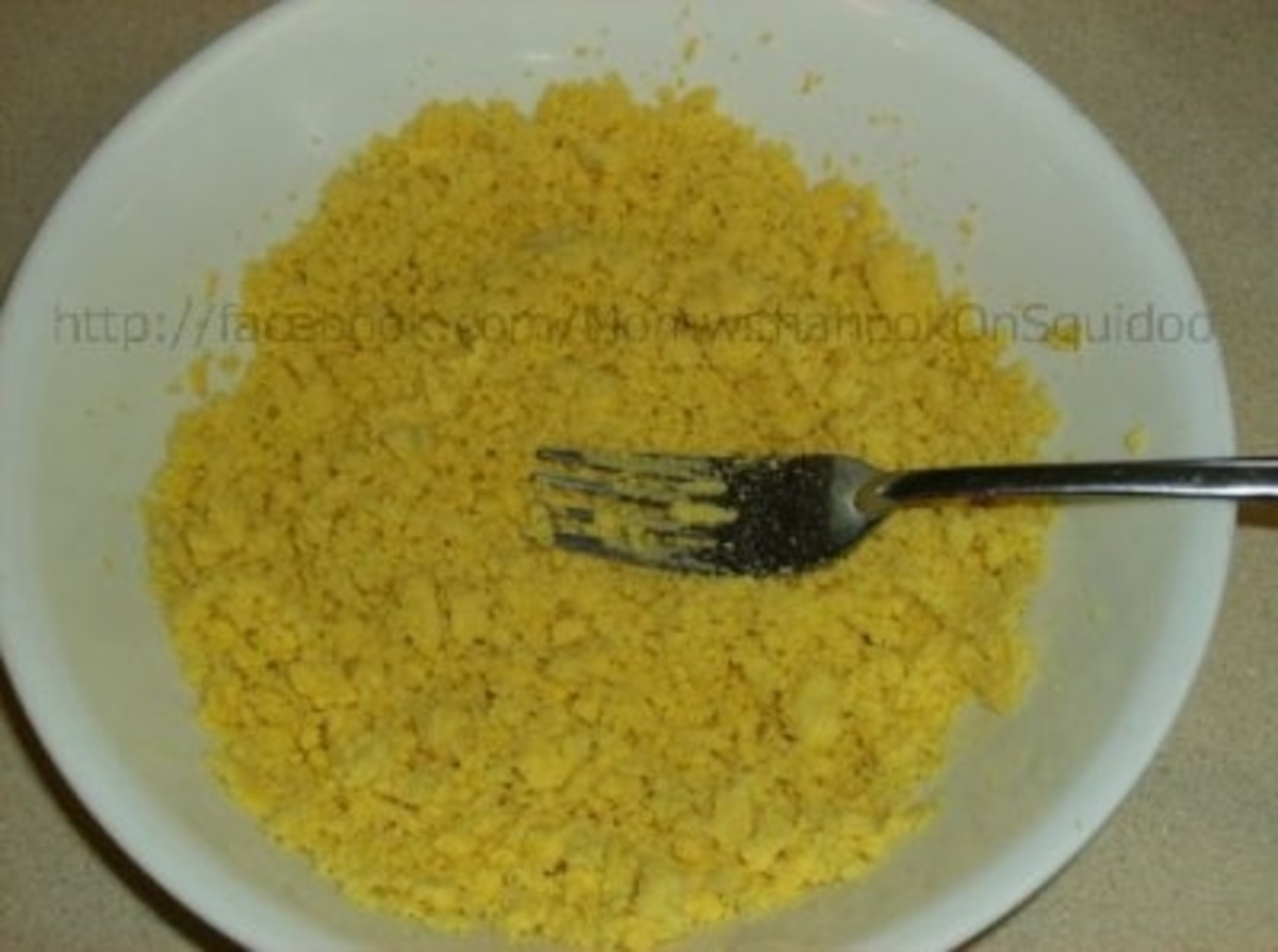 Mashed egg yolks
