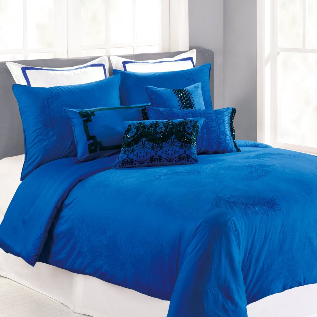 3-Piece Cobalt Blue Duvet Bedding Set