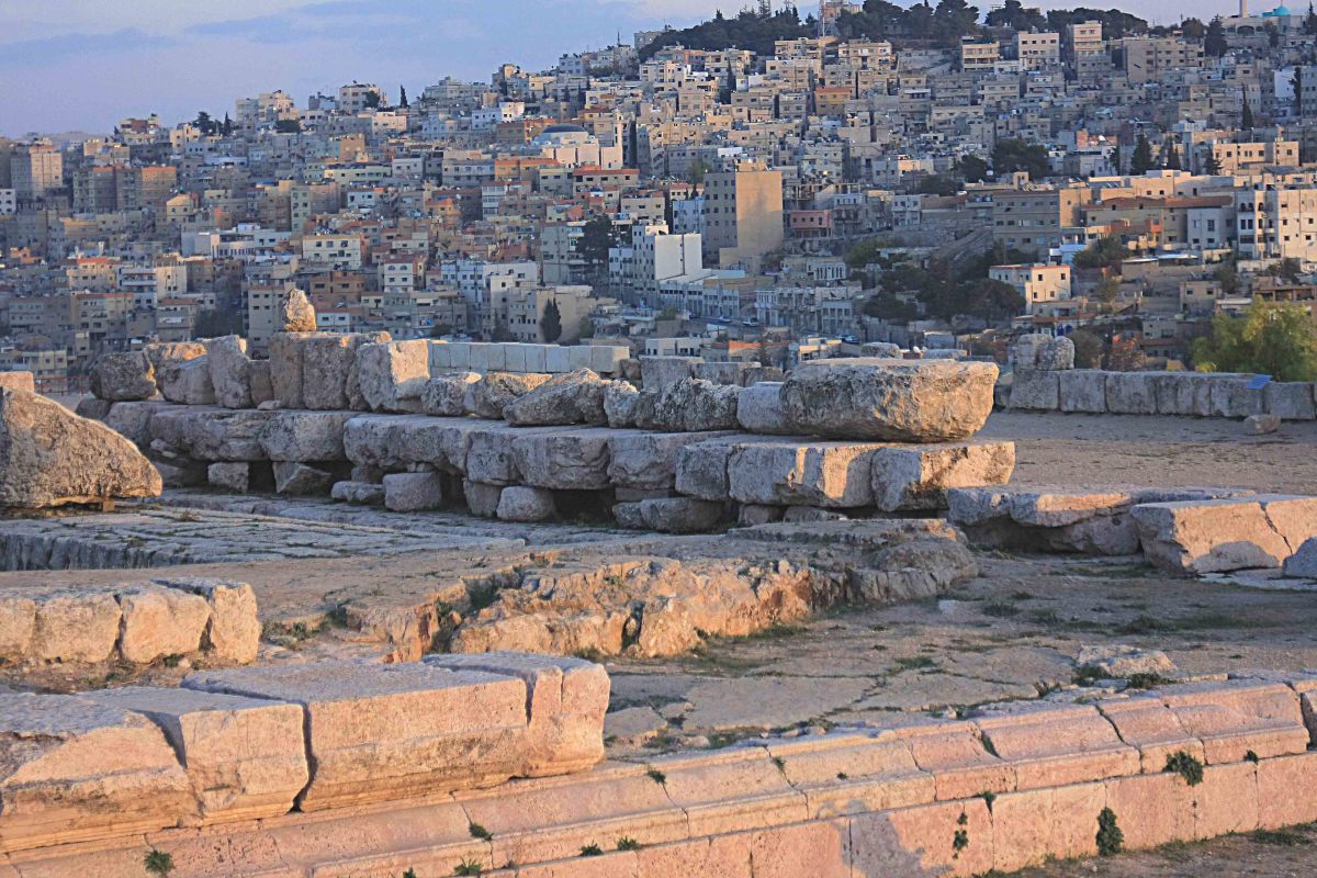 Ancient and Modern - 21st century Amman, as seen from the ruins of the Roman city 