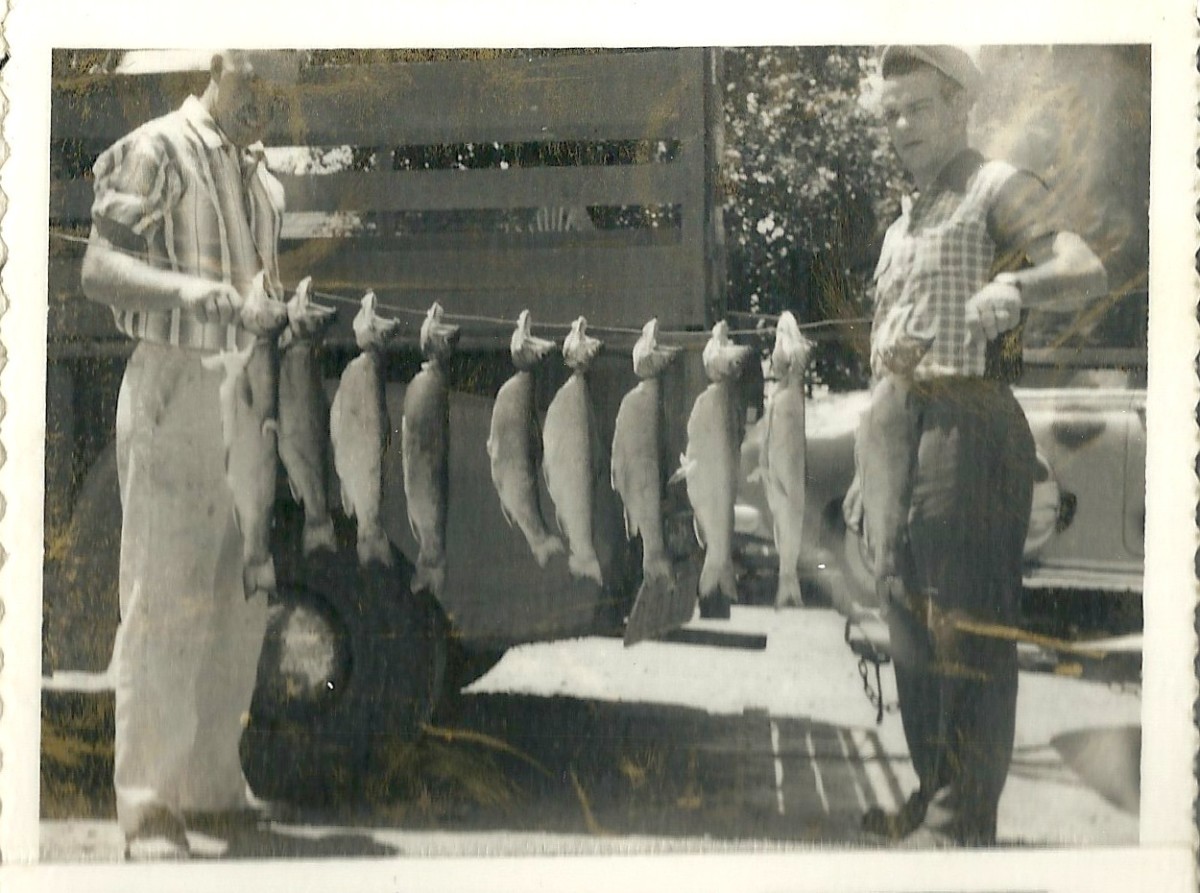 My dad on the right after fishing in the Ohio River.