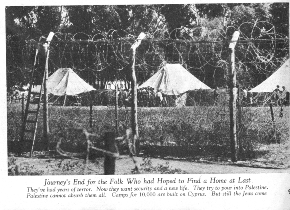 HOLOCAUST SURVIVORS PUT IN CYPRUS CAMPS BY THE BRITISH TO PLEASE THEIR FRIENDS, THE ARABS