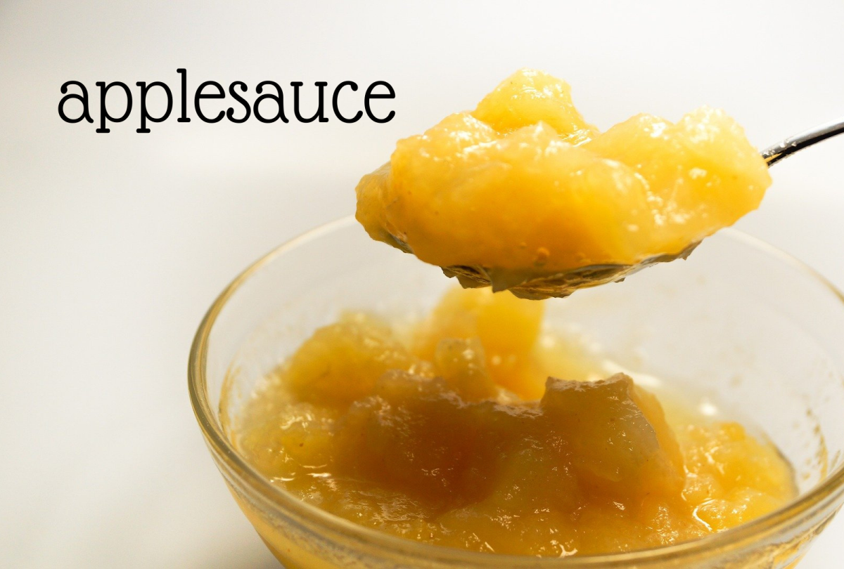 If the recipe calls for 1 cup butter, use 1/2 cup applesauce.