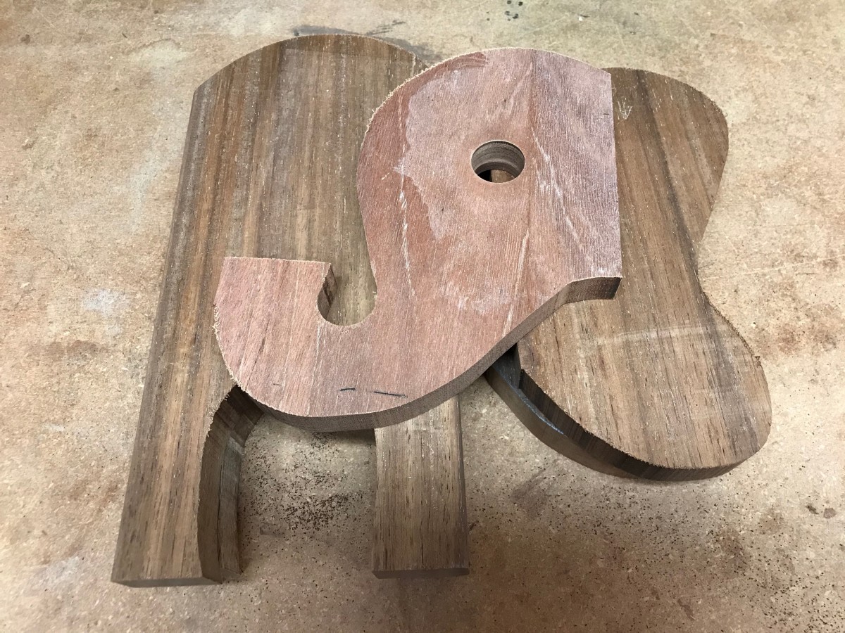 A band saw makes quick work of cutting out the pieces for the elephant planter