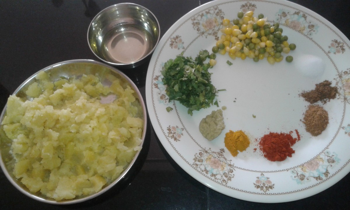 Ingredients for stuffing: veggies and spices