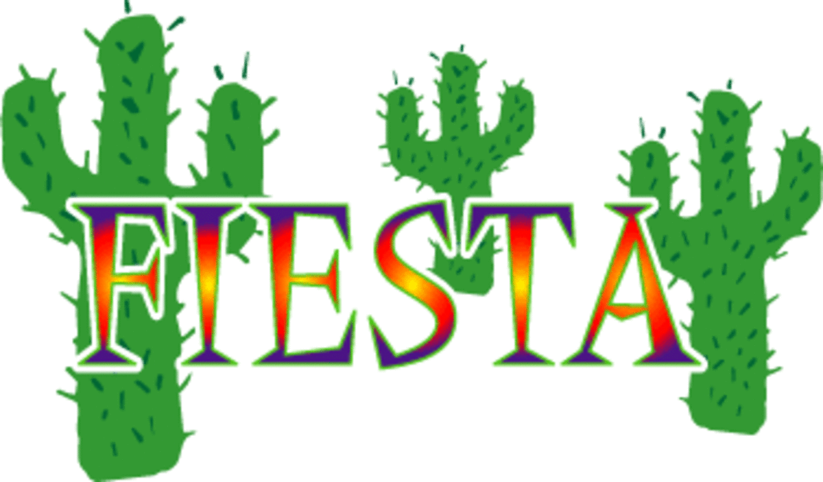Fiesta Word Art with Cacti