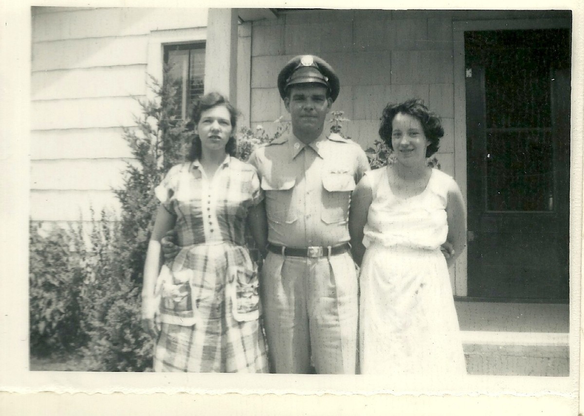 Dad with two of his sisters.