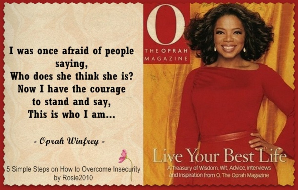 5 Simple Steps on How to Overcome Insecurity, by Rosie2010, photo O Magazine cover, source Wikipedia Commons