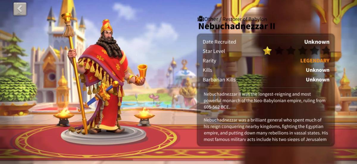 Nebuchadnezzar II Profile Info Page