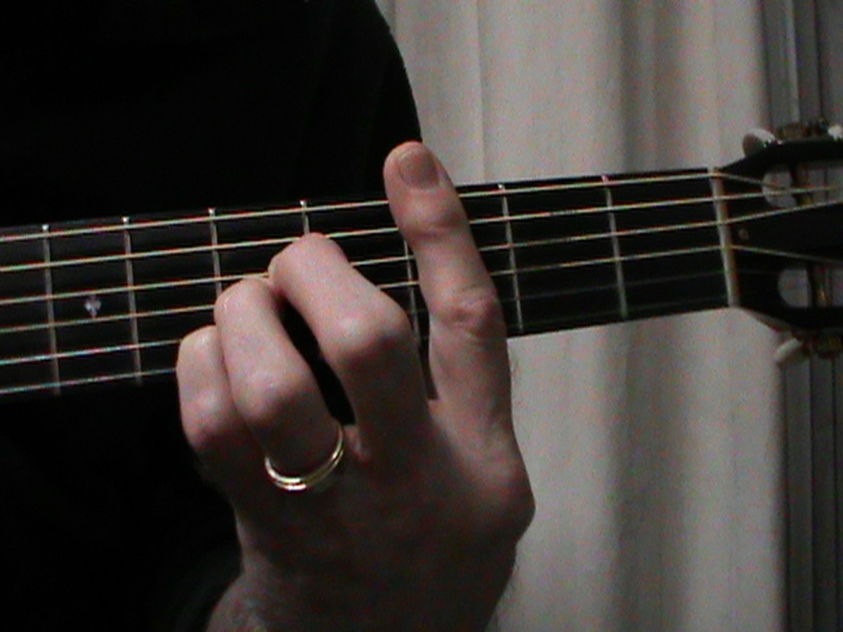 A shaped C Major chord fingering #1