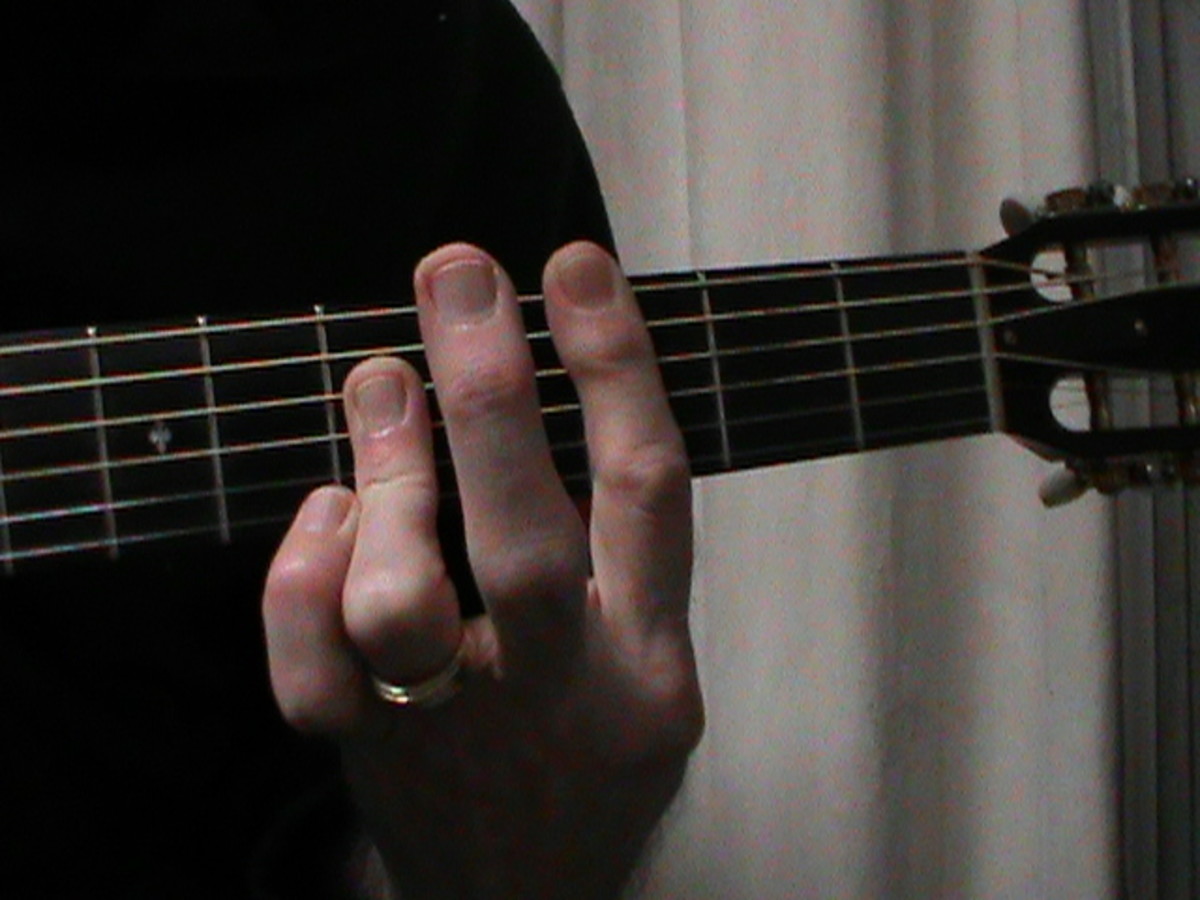 A shaped C Major chord fingering #2