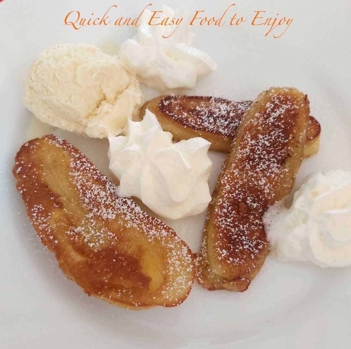 Quick and easy banana fritters.