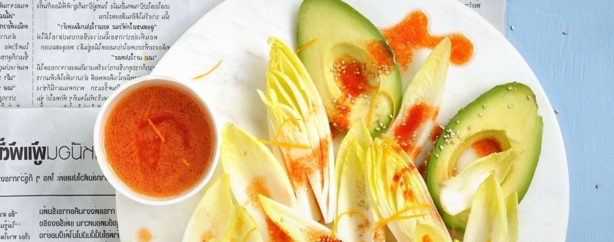 Belgian Chicory and Avocado Salad With Sriracha