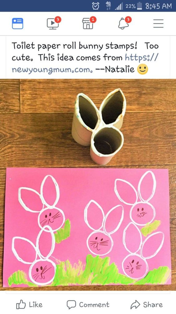 Paper Tube Bunny Stamping