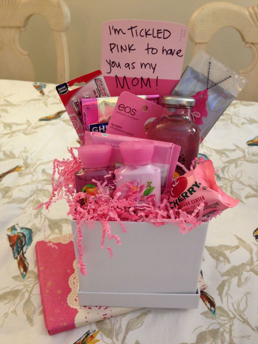 Tickled pink gift basket 