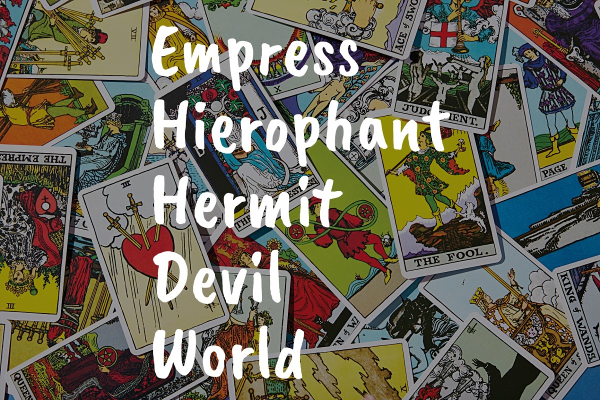 empress-hierophant-hemit-devil-and-world-earth-elemental-tarot-cards-in-the-major-arcana