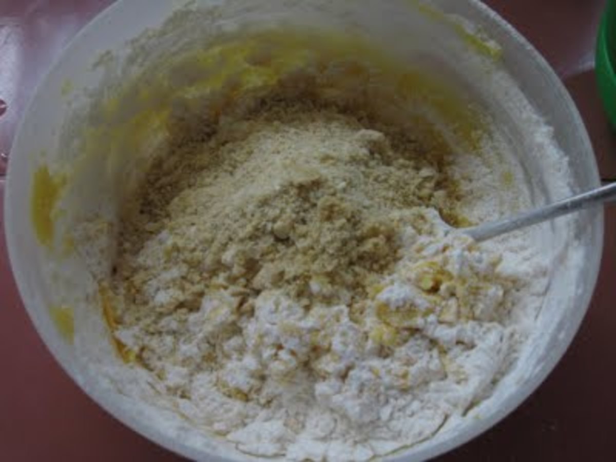 sieve in all the dry ingredients and the grounded cashews