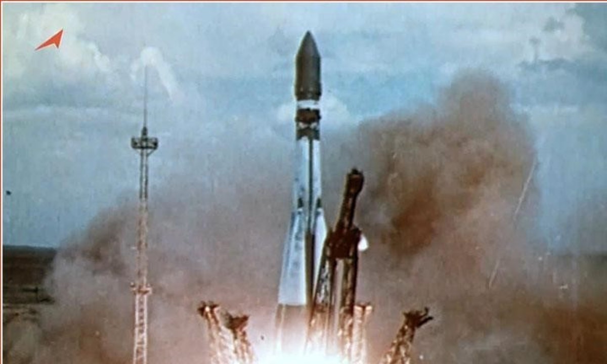 Valentina Tereshkova being launched into space