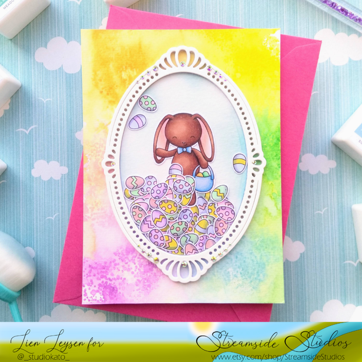 You can use digital stamps to make colorful cards