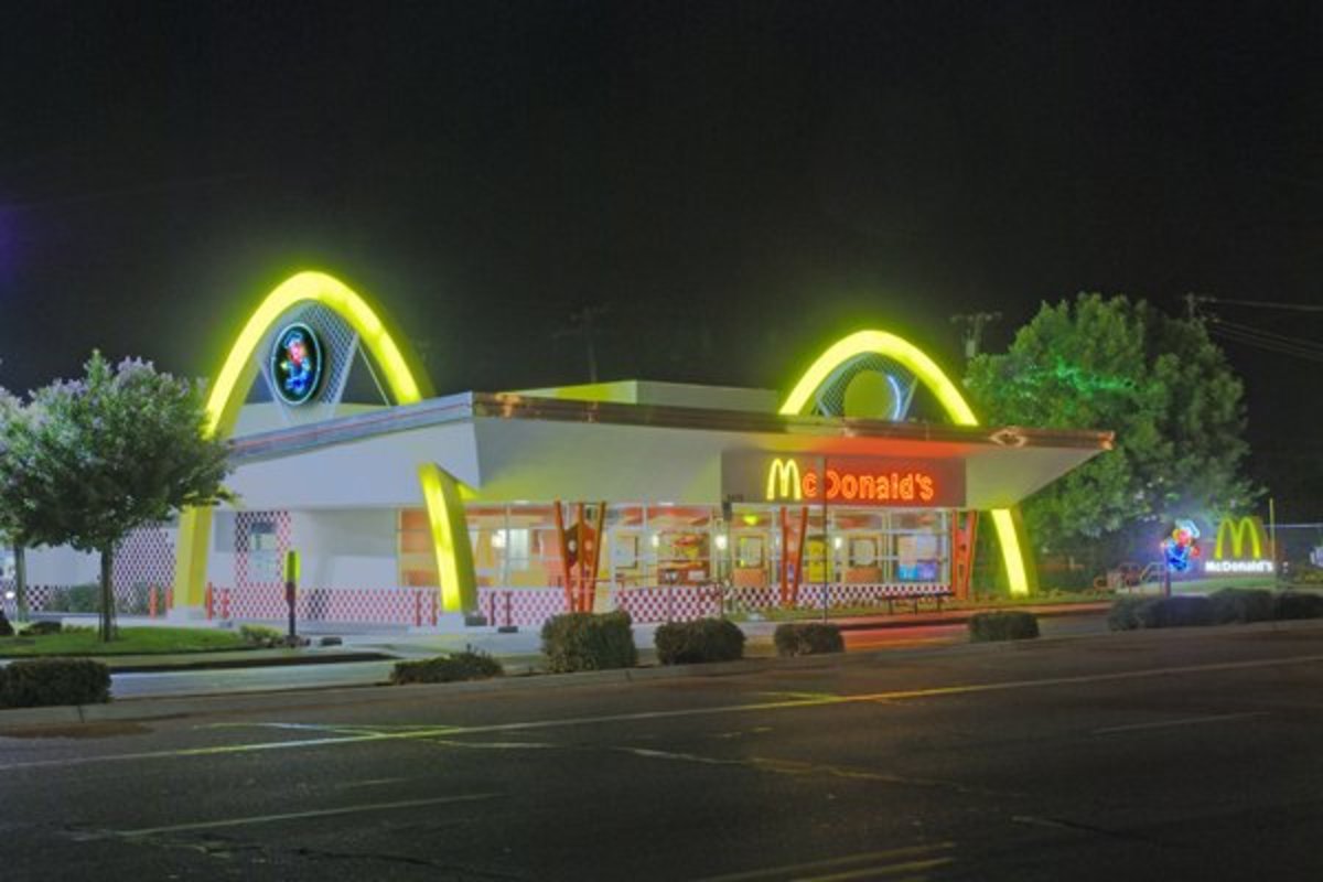 Fresno, California. at South Blackstone Avenue. Recorded as the first McDonald's franchised in America. 