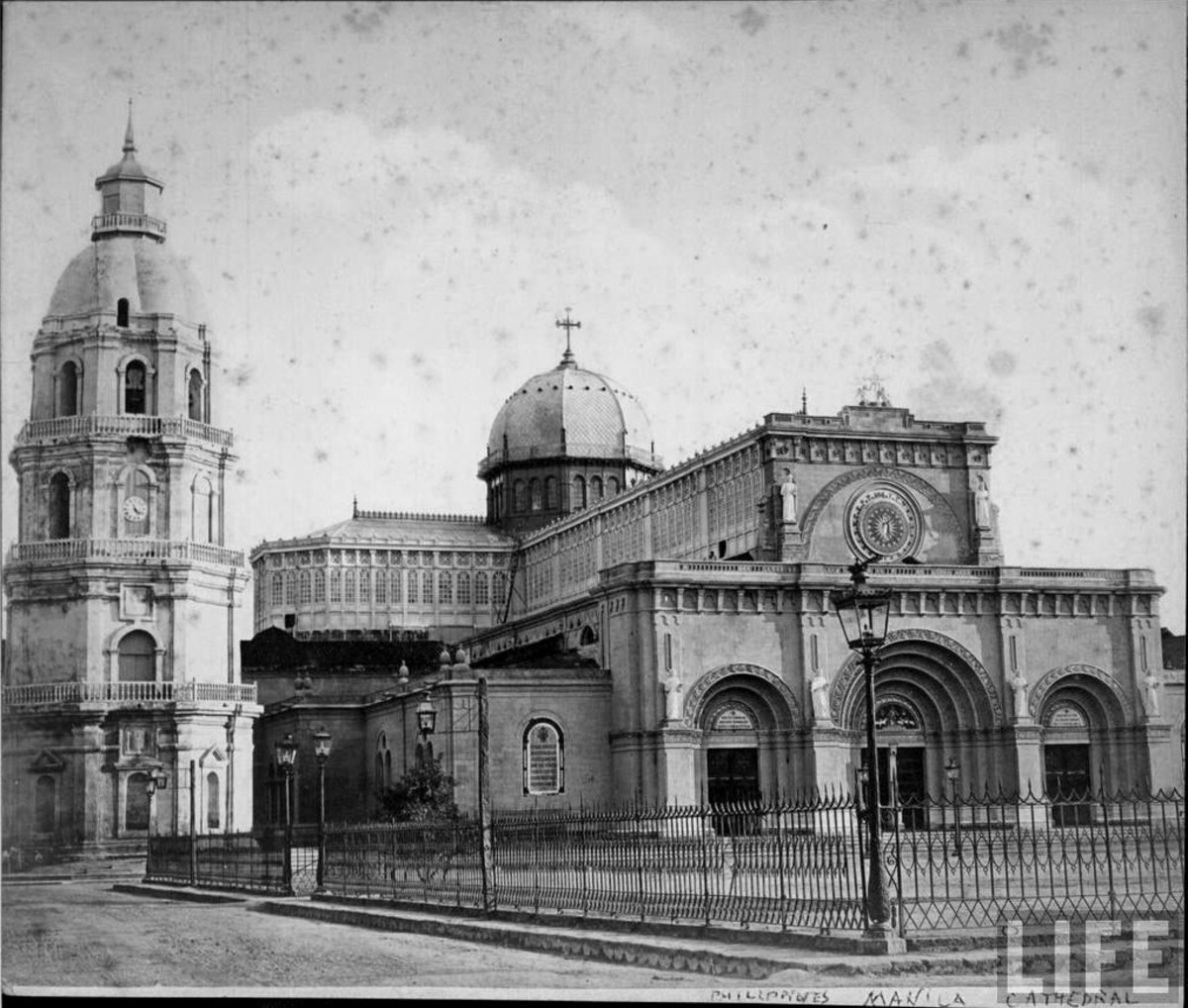 The Cathedral before being destroyed by the 1880 earthquake (Photo credit: Nostalgia Filipinas)