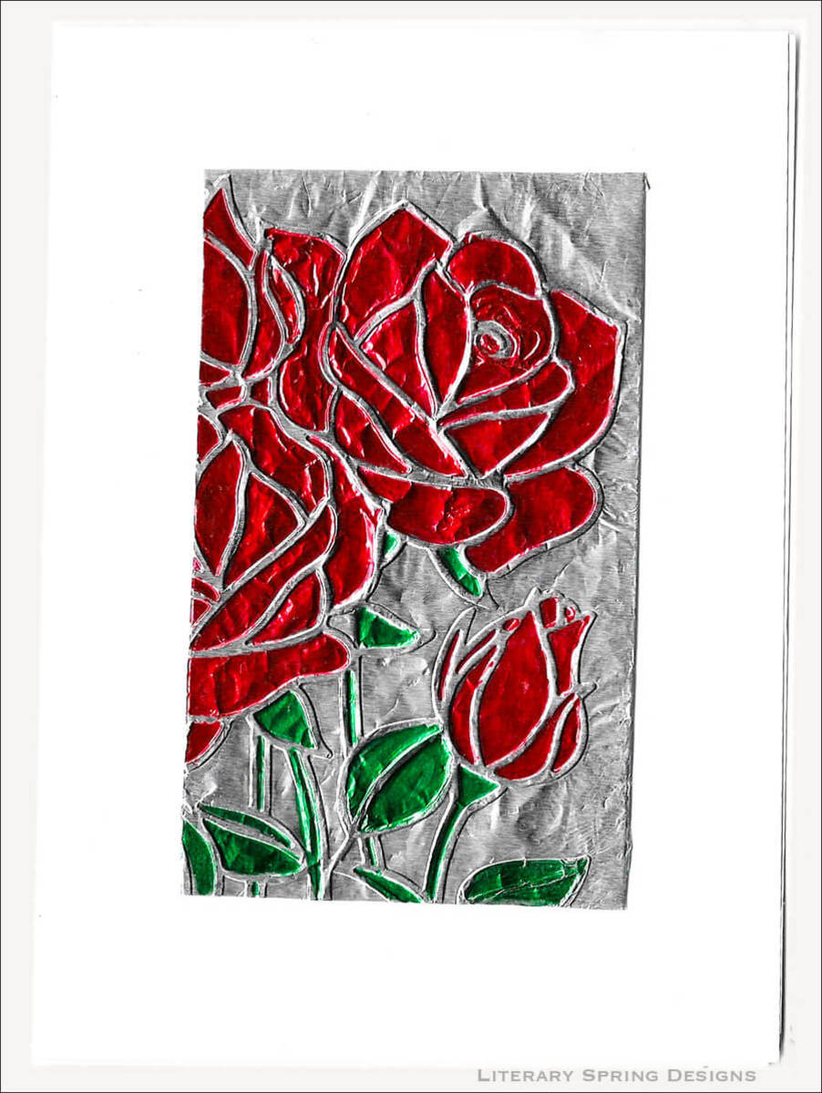 Use Sharpies or any other kind of permanent markers to color in your aluminum foil designs
