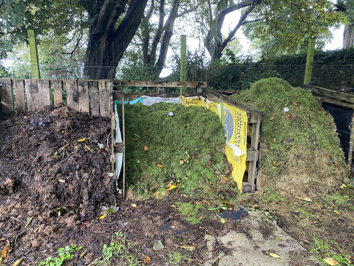 3 working hot compost piles